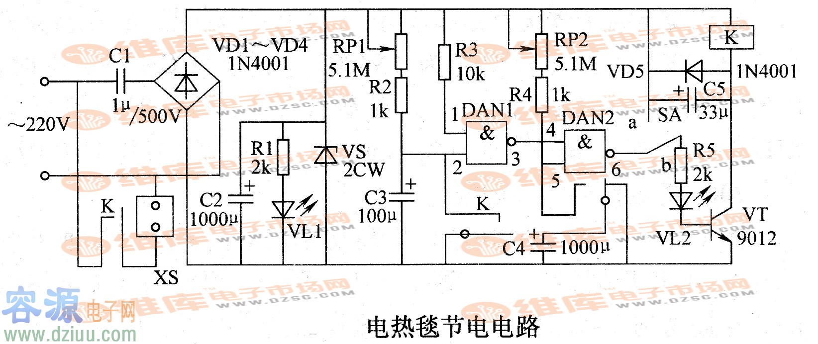 電熱毯節(jié)電電路