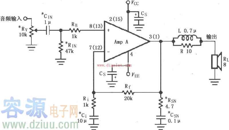 LM4765音頻功率放大電路原理圖