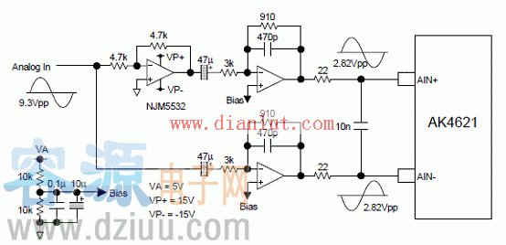 AK4621輸入緩沖電路