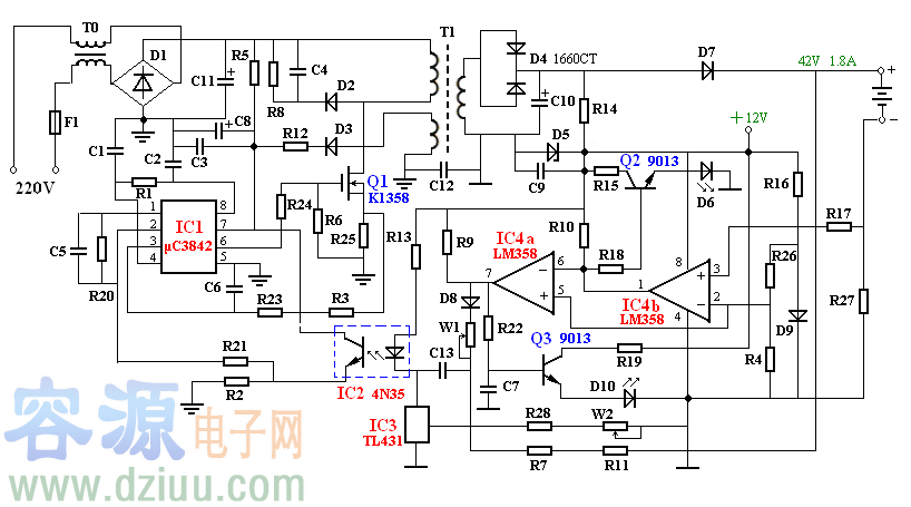 雅迪sp120一48v充電器電路圖