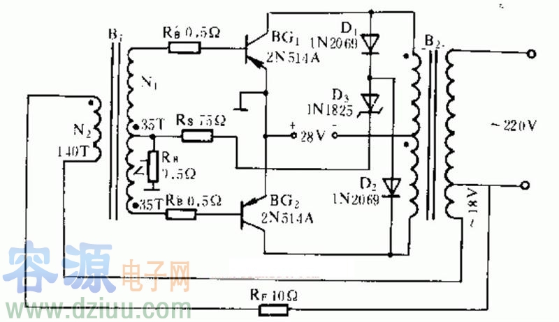最簡單大功率500W晶體管逆變器電源電路圖
