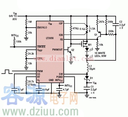 基于LT3956的驅(qū)動(dòng)電路