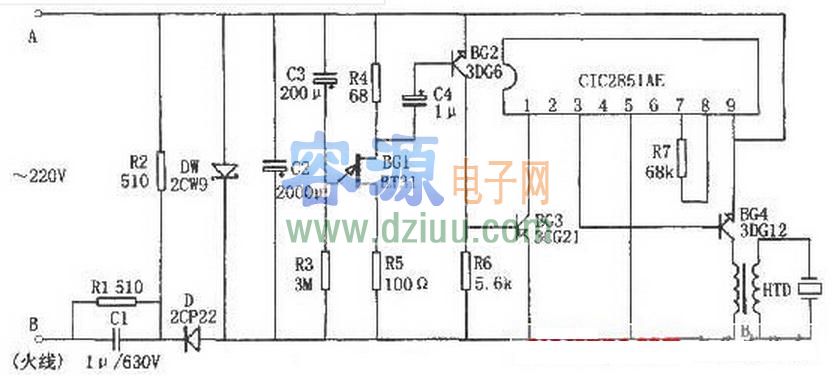 電飯煲飯熟報知器電路應用CIC2851AE控制