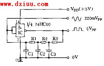 簡(jiǎn)易的方波、正弦波發(fā)生器電路圖