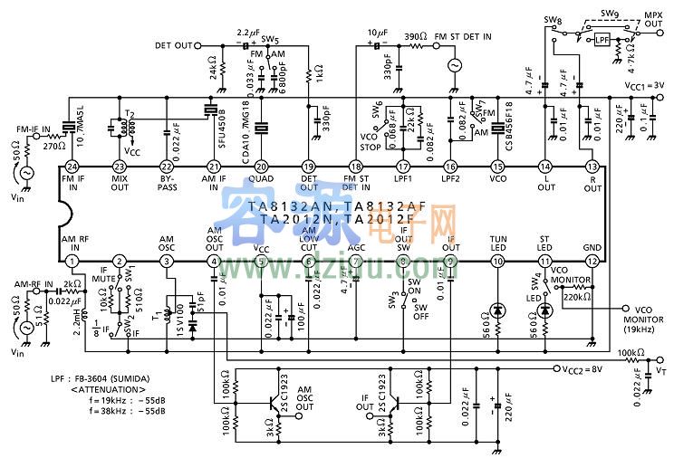 TA8132AN/AF,TA2012N/F集成電路資料