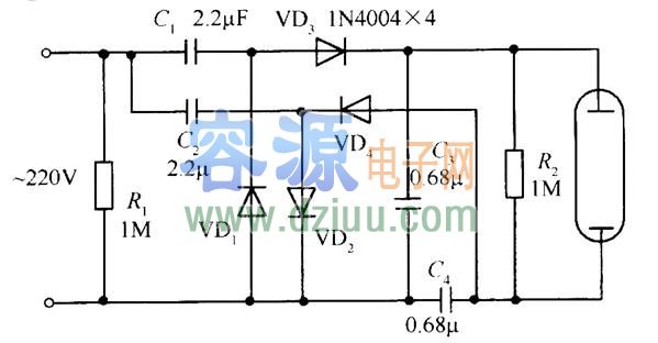 倍壓整流電子鎮流器電路