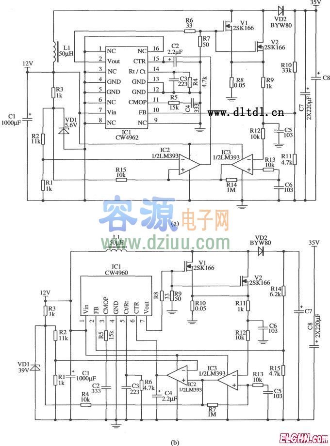大電流型升壓應用電路(CW4962/CW4960)2