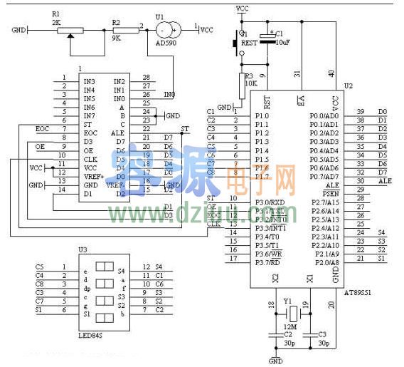 介紹四位數字溫度計電路