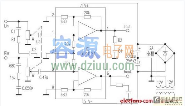 基于tda1521實(shí)用微型功放制作