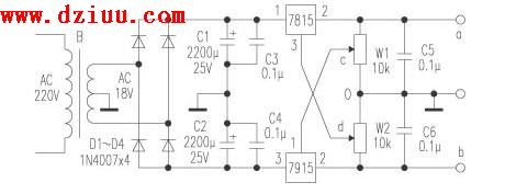 7815<a href=http://www.flswjt.cn/tags-etagid34-0.html target=_blank class=infotextkey>三端穩(wěn)壓電源電路圖</a>
